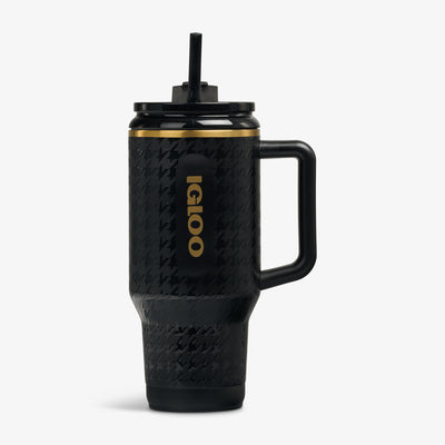 Front View | 32 Oz Flip ‘n’ Sip Travel Mug::Luxe Black::Up to 48hrs cold / 8hrs hot*