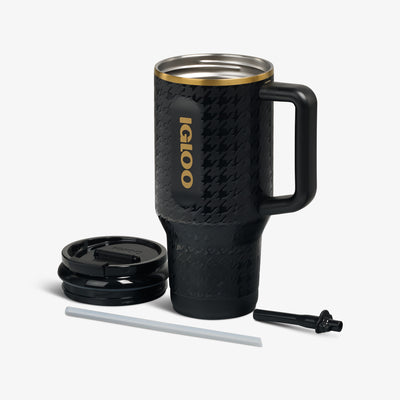 Parts View | 32 Oz Flip ‘n’ Sip Travel Mug::Luxe Black::Double-wall, vacuum-insulated