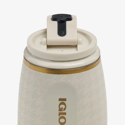 Lid Open View | 10 Oz Wine Tumbler::Luxe Linen::Double-wall, vacuum-insulated
