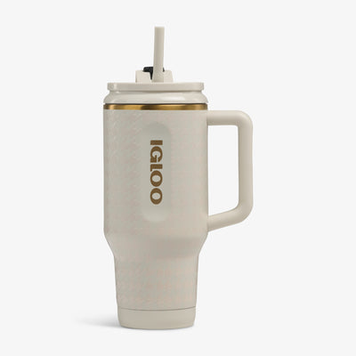 Front View | 32 Oz Flip ‘n’ Sip Travel Mug::Luxe Linen::Up to 48hrs cold / 8hrs hot*
