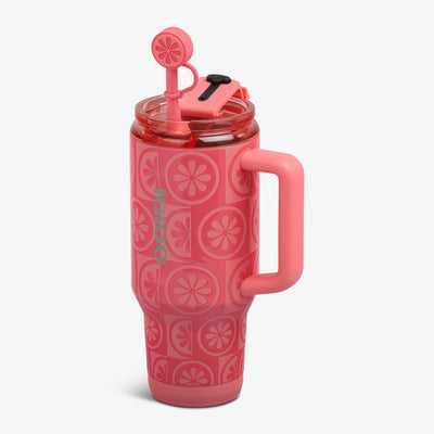 Angle View | 32 Oz Flip ‘n’ Sip Travel Mug::Grapefruit::