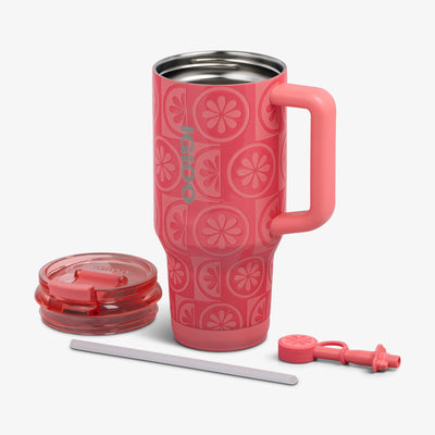 Parts View | 32 Oz Flip ‘n’ Sip Travel Mug::Grapefruit::