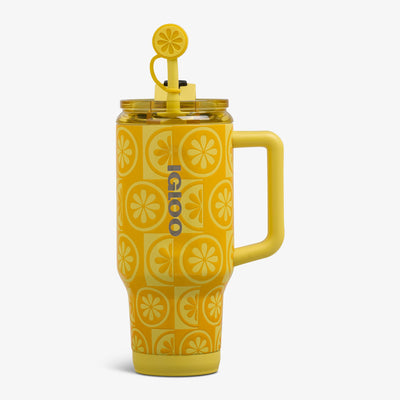 Front View | 32 Oz Flip ‘n’ Sip Travel Mug::Lemon::