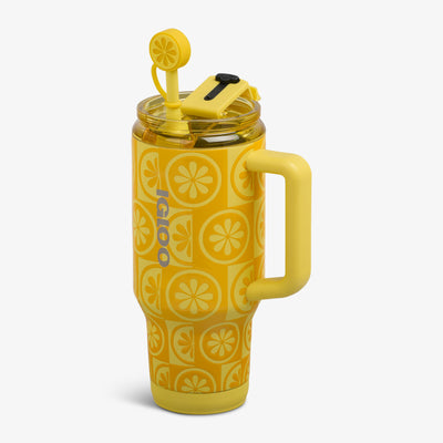 Angle View | 32 Oz Flip ‘n’ Sip Travel Mug::Lemon::