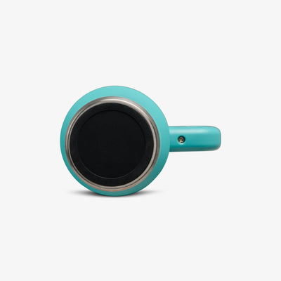 Bottom View | 18 Oz Flip ‘n’ Sip Travel Mug::Lagoon Teal::Built-in coaster