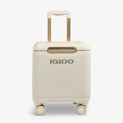 Front View | Tag Along Too Spinner Cooler::Luxe Linen::Luxe color w/ metallized accents
