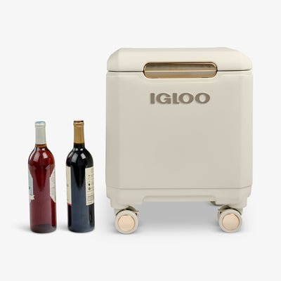 Size View | Tag Along Too Spinner Cooler::Luxe Linen::Holds 4 wine bottles