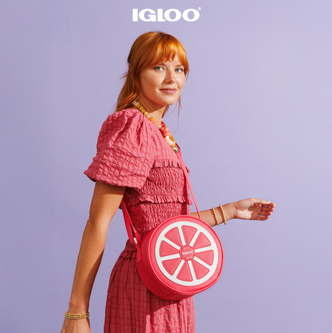 On Model View | Citrus Crossbody Cooler Bag::Grapefruit::