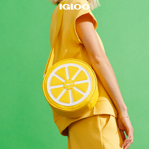 On Model View | Citrus Crossbody Cooler Bag::Lemon::