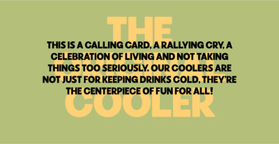 Banner Image | The Original Cooler | Yellow Text on green background