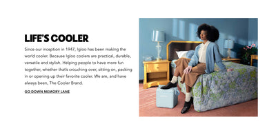 Block Image | Igloo Tagalong Cooler | Image of a woman with her Igloo Cooler