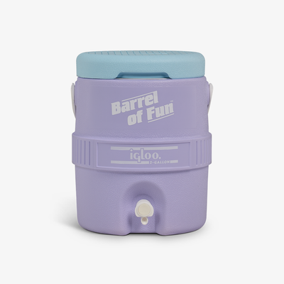 Front View | Retro Barrel of Fun 2 Gallon Jug::Lilac::