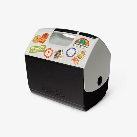 Angle View | Parks Project Stickers ECOCOOL Playmate Elite 16 Qt Cooler::::Iconic tent-top design