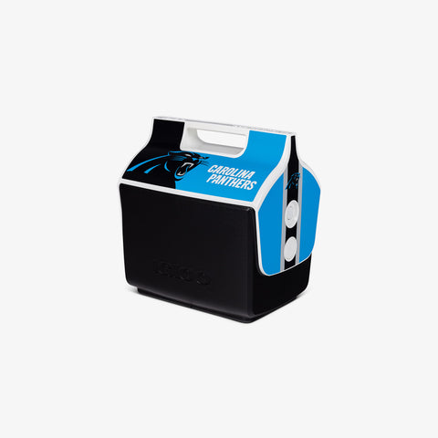 Angle View | Carolina Panthers Little Playmate 7 Qt Cooler::::Trademarked tent-top design
