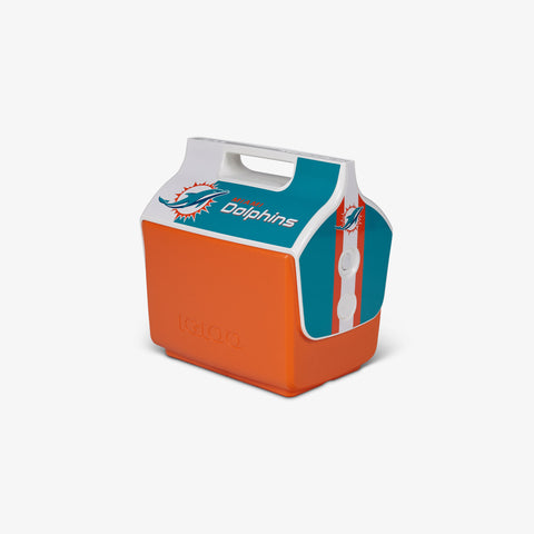 Angle View | Miami Dolphins Little Playmate 7 Qt Cooler::::Trademarked tent-top design