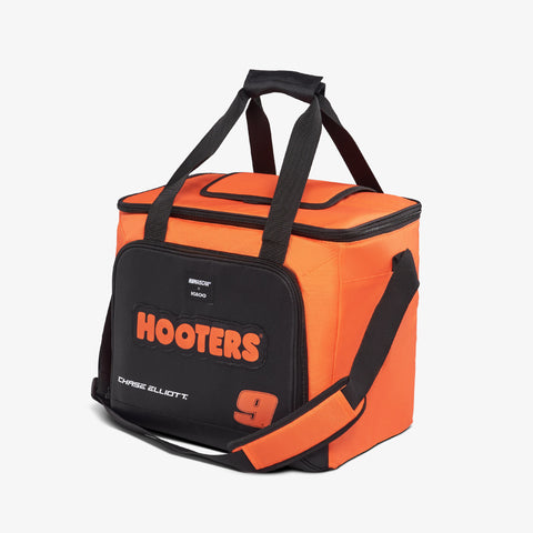 Angle View | NASCAR® Chase Elliott Hooters Collapse & Cool 36::::Adjustable, padded shoulder strap