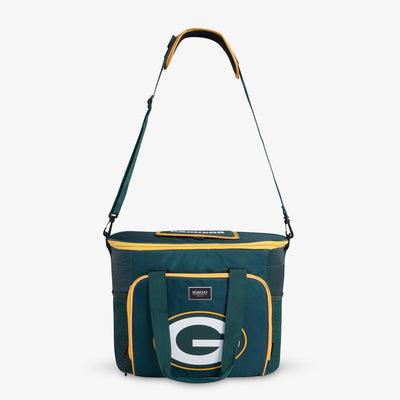 Strap View | Green Bay Packers Tailgate Tote::::Adjustable, padded shoulder strap