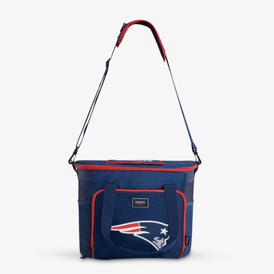 Strap View | New England Patriots Tailgate Tote::::Adjustable, padded shoulder strap