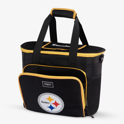 Angle View | Pittsburgh Steelers Tailgate Tote::::Storage pockets