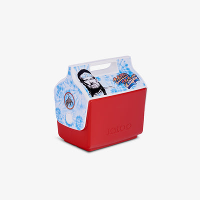 Angle View | Willie Nelson Little Playmate 7 Qt Cooler::Red::Trademarked tent-top design
