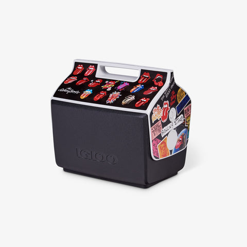 Angle View | The Rolling Stones Tongue Logo Evolution Playmate Classic 14 Qt Cooler::::Original side-push button