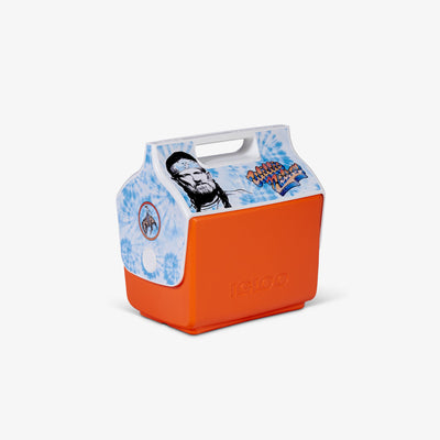 Angle View | Willie Nelson Little Playmate 7 Qt Cooler::Orange::Trademarked tent-top design