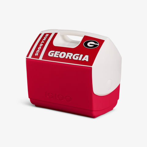 Angle View | University of Georgia® Playmate Elite 16 Qt Cooler::::Push-button lid