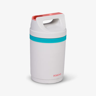 Angle View | Retro Playmate Half Gallon Jug::White::Leak-resistant