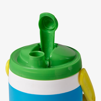 Spout View | Retro Half Gallon Jug::Fiesta Blue::Easy Pour Spout