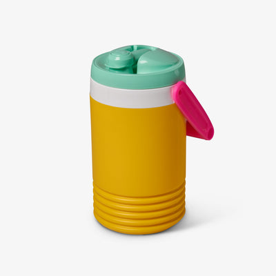 Angle View | Retro Half Gallon Jug::Yellow::BPA free