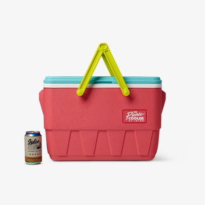 Size View | Retro Limited Edition Picnic Basket 25 Qt Cooler::Watermelon::Holds up to 36 cans