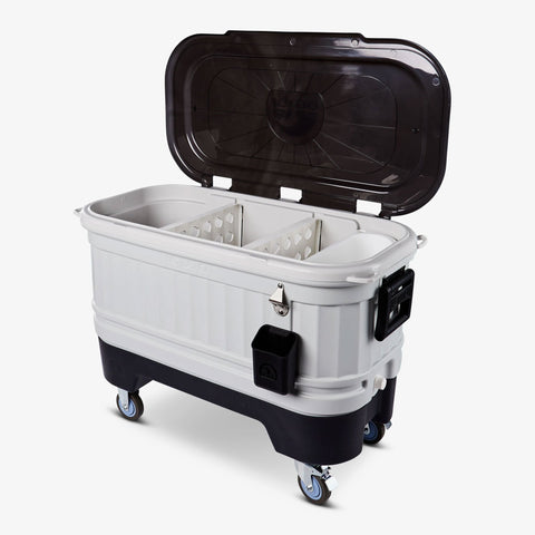Open View | Party Bar 125 Qt Cooler::Gray::Elevated base