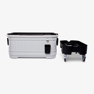 Base View | Party Bar 125 Qt Cooler::Gray::Side handles & removable base 