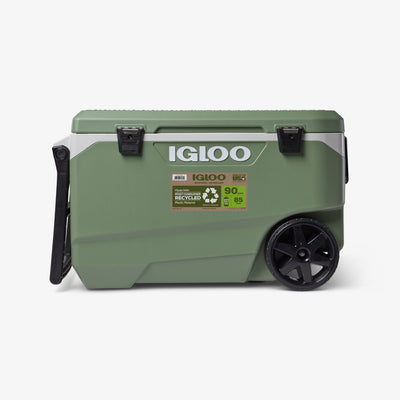 Front View | ECOCOOL Latitude 90 Qt Roller Cooler::::Recycled body, lid & liner