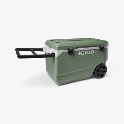 Handle View | ECOCOOL Latitude 90 Qt Roller Cooler::::Flip and tow handle