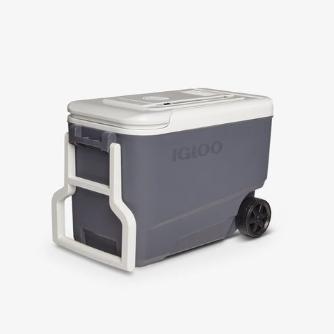 Angle View | Versatemp 35 Qt Wheeled Electric Cooler::::Wheels & tow handle