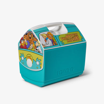 Angle View | Scooby Doo Playmate Elite Limited Edition Mystery Machine 16 Qt Cooler::::Push-button lid