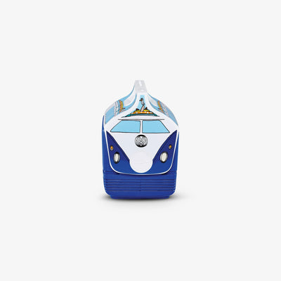Side View | VW Blue Van Playmate Mini Special Edition 4 Qt Cooler::::Trademarked tent-top design