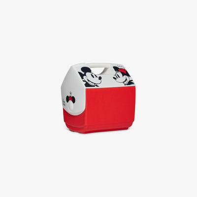 Angle View | Mickey & Minnie Playmate Pal 7 Qt Cooler::::Push-button lid::::Made in the USA