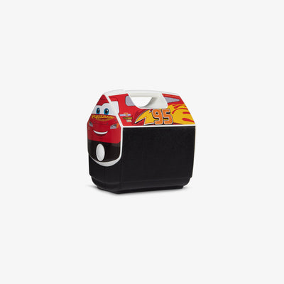 Angle View | Disney and Pixar Lightning McQueen Playmate Pal 7 Qt Cooler::::Push-button lid