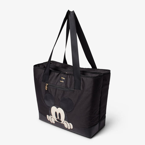 Angle View | Mickey Mouse Dual Compartment Tote::::Front zip pocket