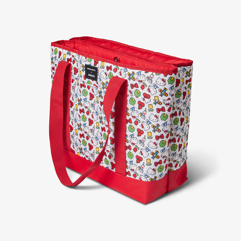 Angle View | Hello Kitty Dual Compartment Tote Cooler Bag::::Printed, durable exterior