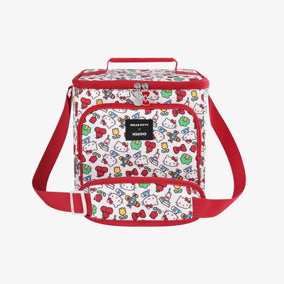Front View | Hello Kitty Square Lunch Cooler Bag::::Holds up to 9 cans