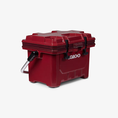 Angle View | IMX 24 Qt Cooler::Bedrock Red::Lockable lid