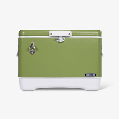 Front View | Legacy Stainless Steel 54 Qt Cooler::Avocado::Durable Steel Exterior
