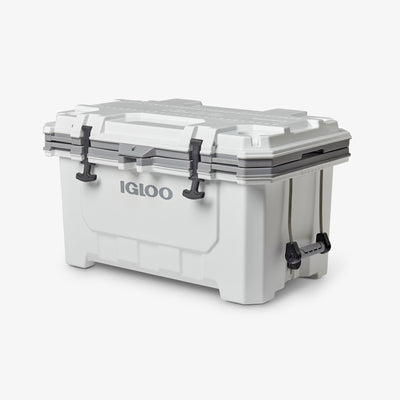 Angle View | IMX 70 Qt Cooler::White::Steel-braided cable handles