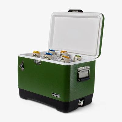 Open View | Legacy Stainless Steel 54 Qt Cooler::Green::Ultratherm® Insulation