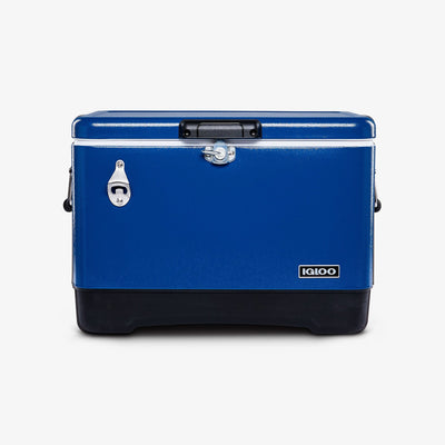 Large View | Legacy Stainless Steel 54 Qt Cooler::Blue::Durable Steel Exterior