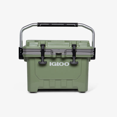 Front View | IMX 24 Qt Cooler::Oil Green::5 Year Warranty