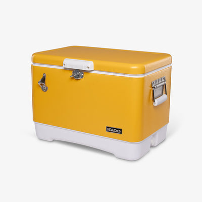 Angle View | Legacy 54 Qt Cooler::Gold Canyon::Secure & Easy to Carry